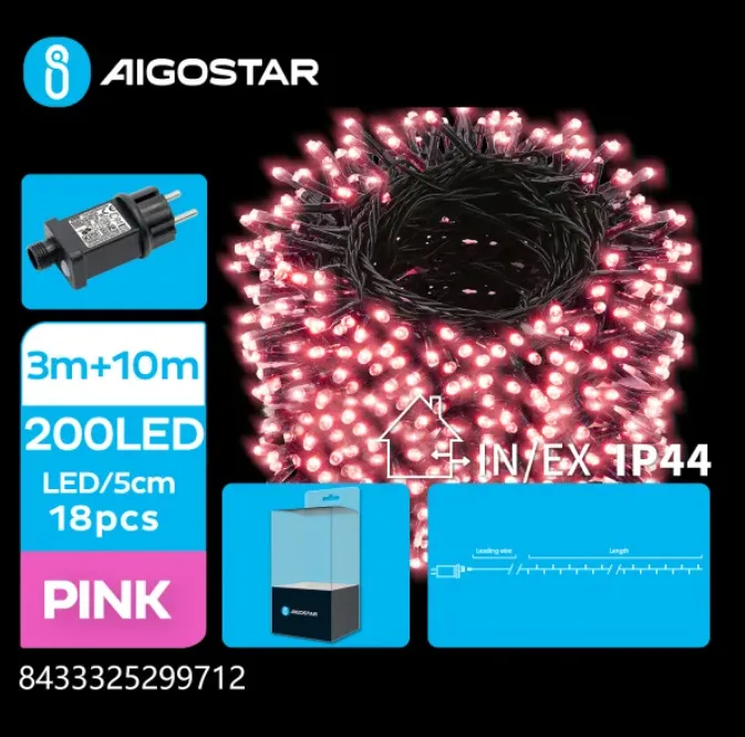 Tira de Luces Led de Navidad Luz Rosa 3.6W 10m — foto 3