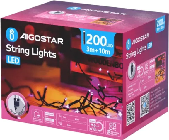 Tira de Luces Led de Navidad Luz Rosa 3.6W 10m — foto principal