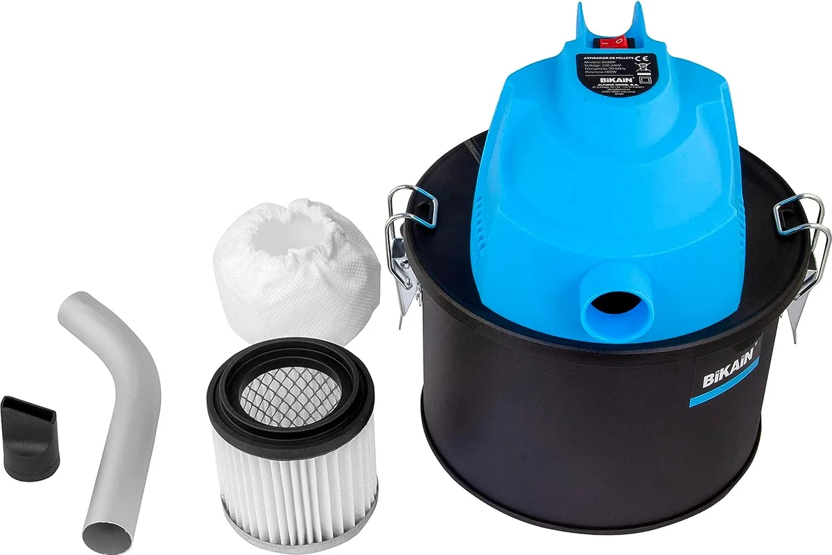 Bikain Aspirador de Ceniza para pellets. 600W. 4 litros Pellet, 600 W, Azul — foto 2