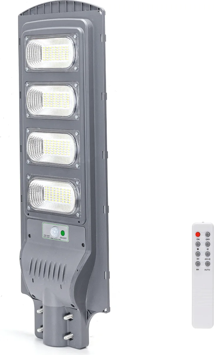 Farola solar led exterior 200w con sensor movimiento y control remoto Aigostar