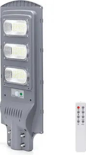 Farola Solar Led Exterior 150 W con Sensor Movimiento y Control Remoto Aigostar