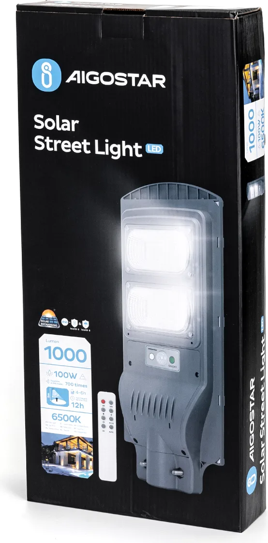 Farola Solar Exterior 100w con Sensor Movimiento y Control Remoto Aigostar — foto 4