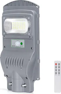 Farola solar led exterior 50w con sensor movimiento y control remoto Aigostar