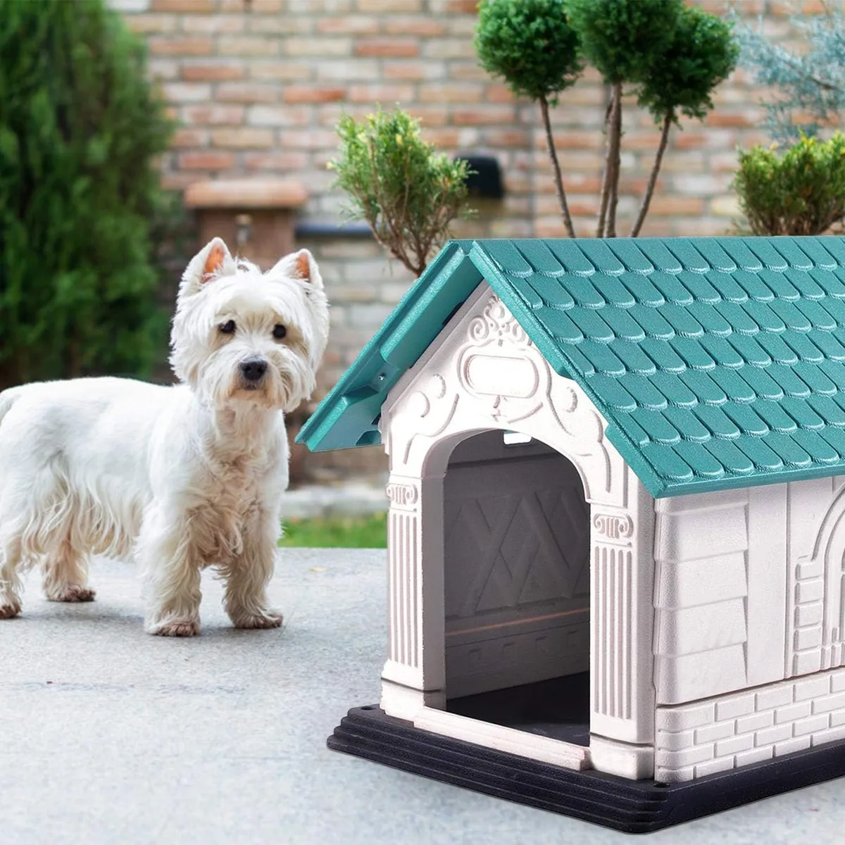 Caseta perro plastico exterior resistente Dog Villa Nobleza L — foto 6