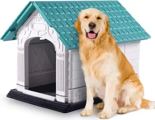 Caseta perro plastico exterior resistente Dog Villa Nobleza L