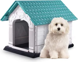 Caseta perro plastico exterior resistente Dog Villa Nobleza S
