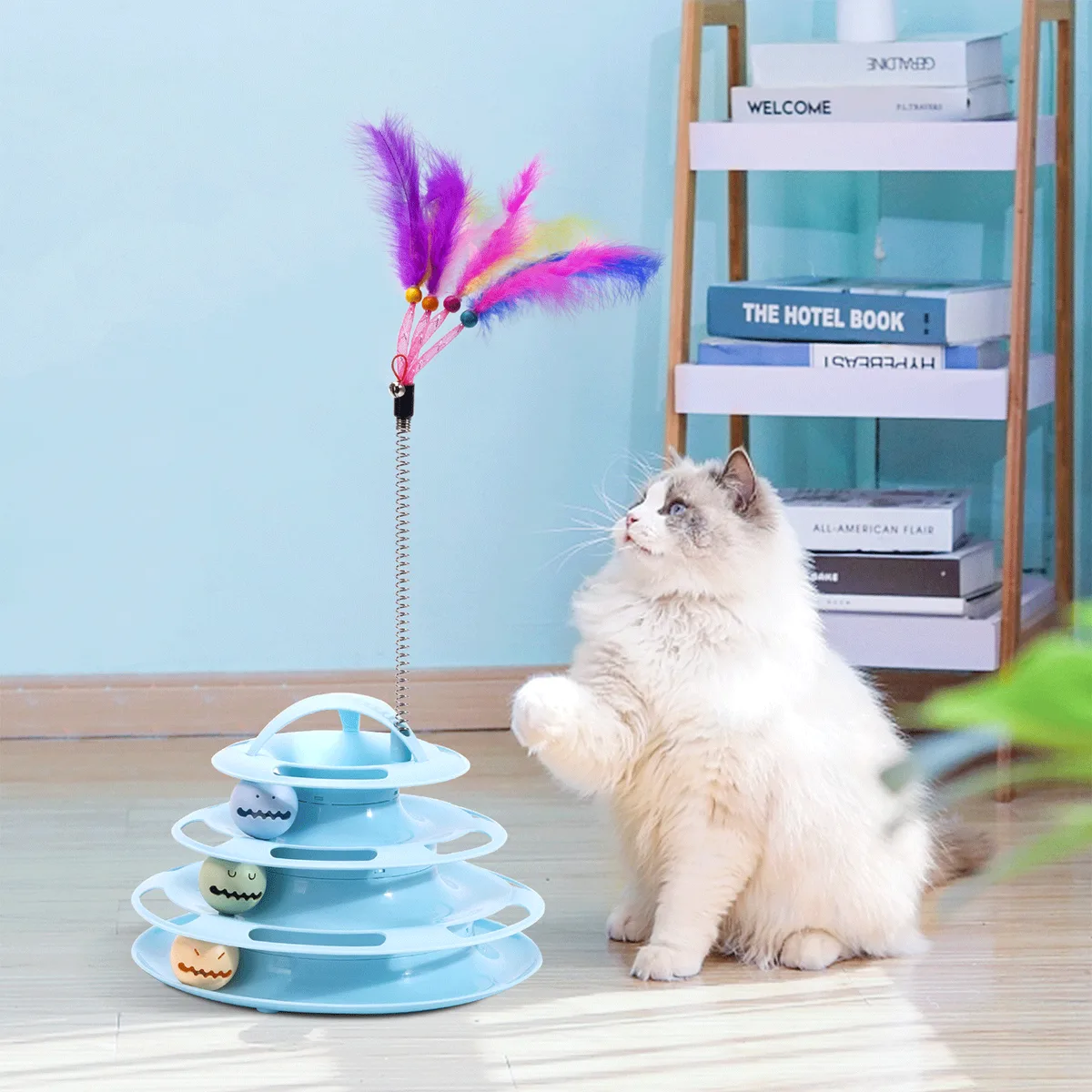 Juguete plato giratorio gatos Nobleza con bolas intermitentes — foto 6