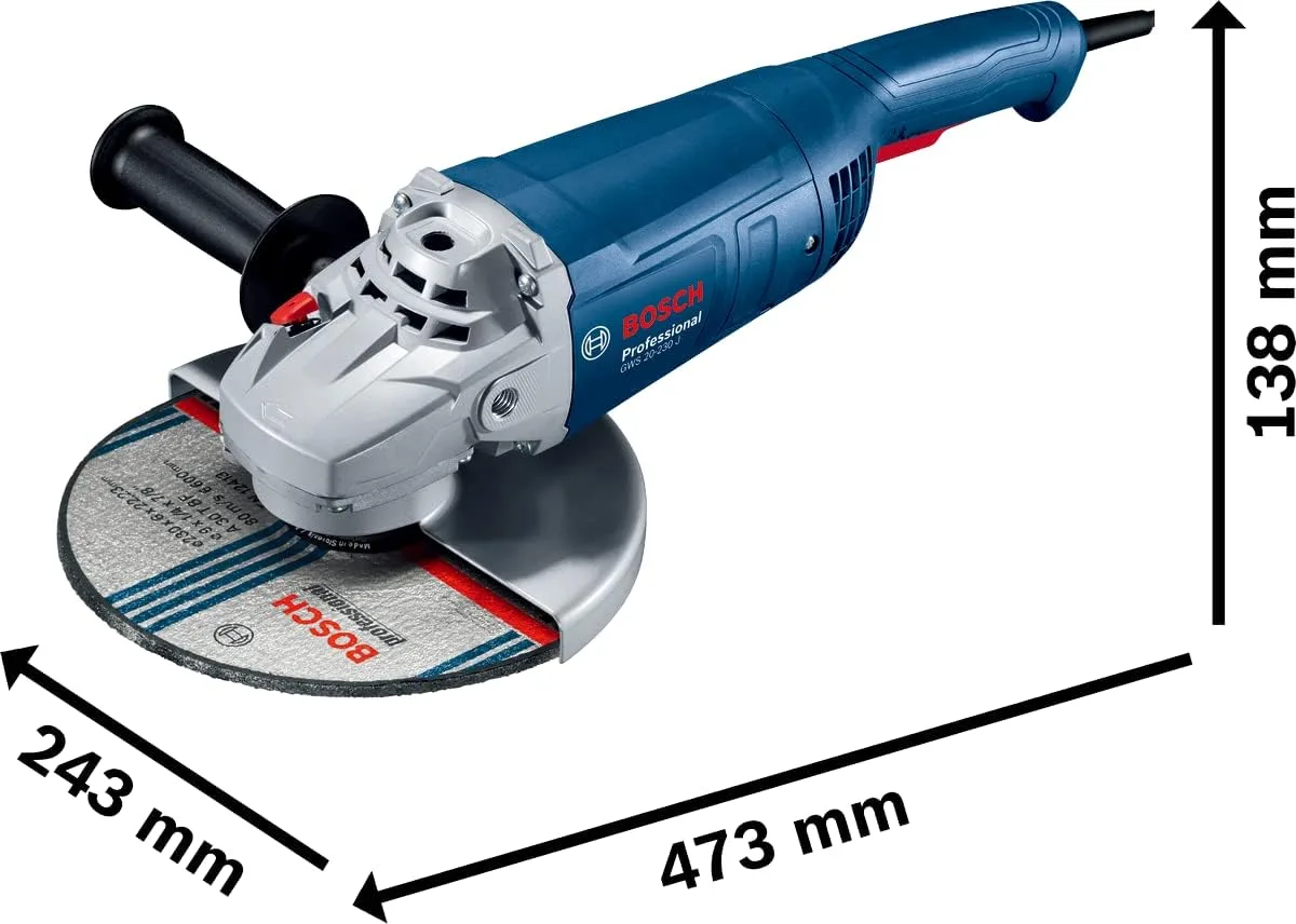Amoladora Bosch Professional GWS 20-230 J - Amoladora angular (2000 W, Ø 230 mm, Soft Start, en caja) — foto 2