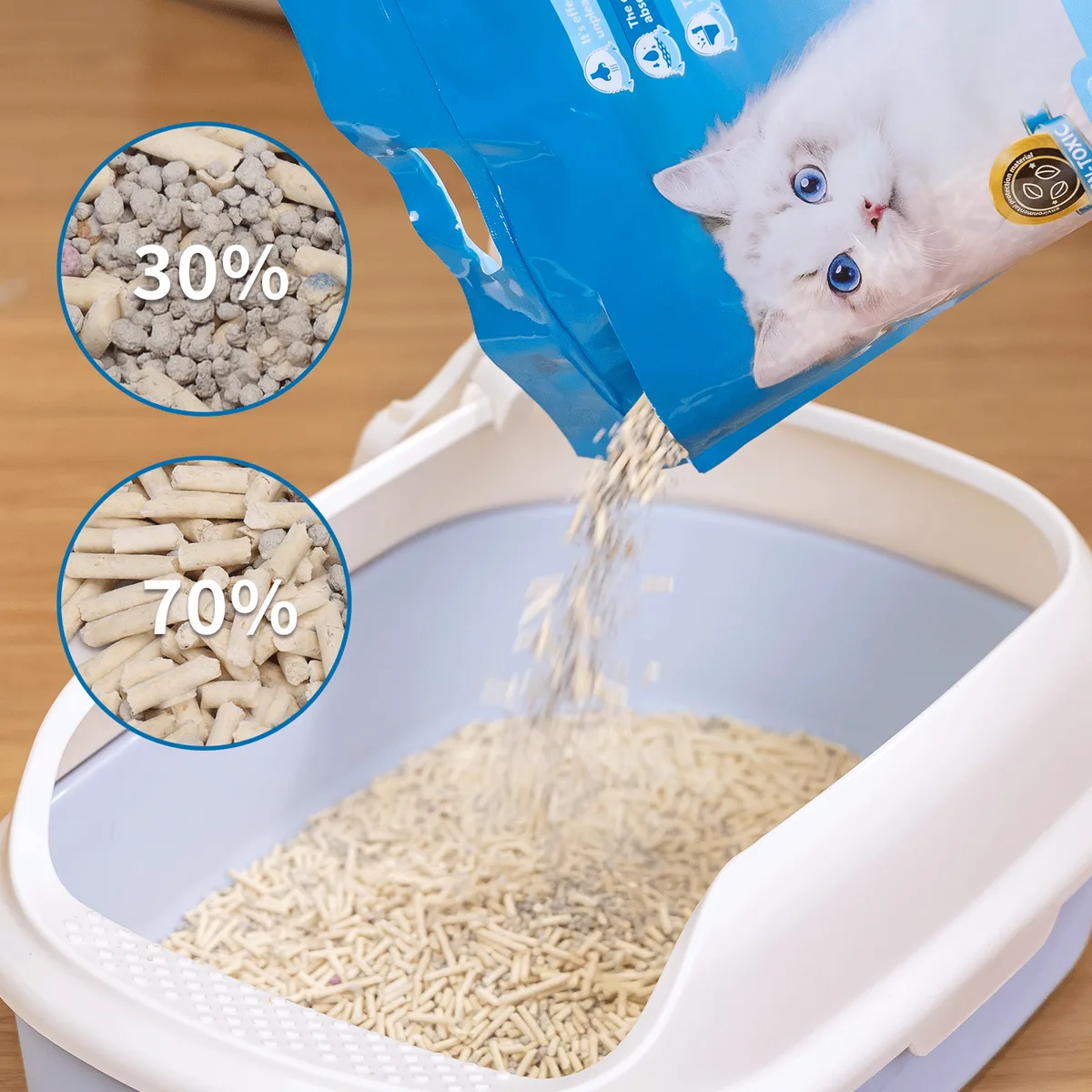 Arena Gatos Reciclable 2kg 5 litros WC — foto 2