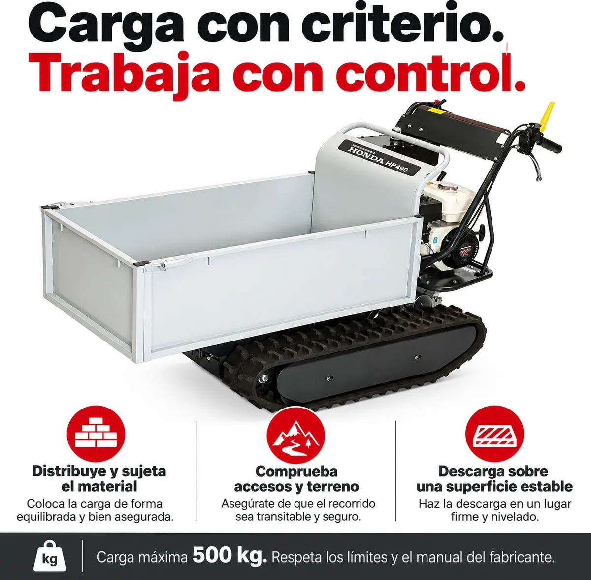Carretilla Oruga Gasolina Honda TT HP 491 — foto 7