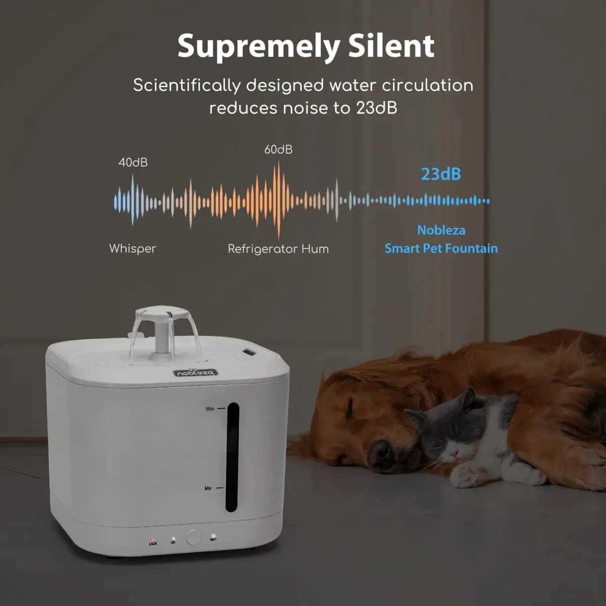 Bebedero fuente de gatos y perros automatico Nobleza con Temporizador y Control Remoto. — foto 3