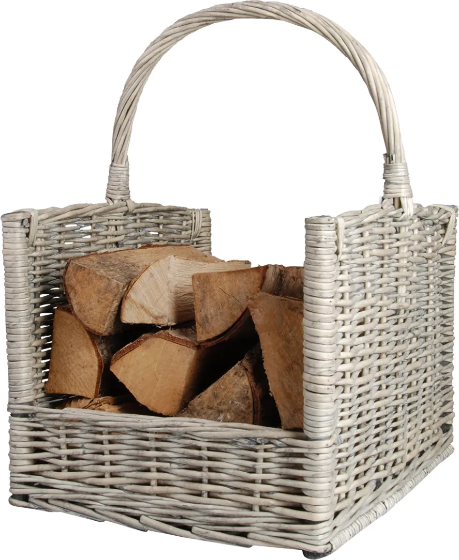 Cesta para Troncos Madera Gris
