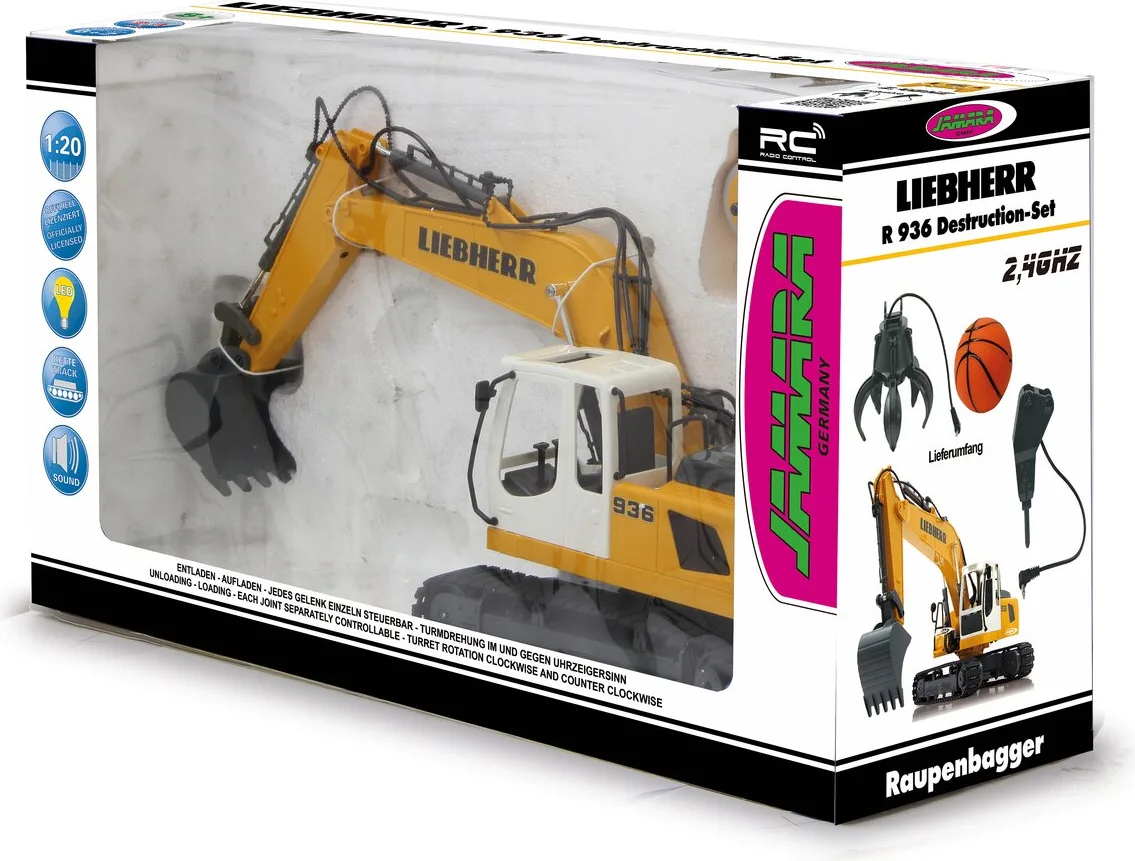 Excavadora Teledirigida Liebherr R936 1:20 2,4GHz Destruction-Set con Pinza y Martillo de Demolicion — foto 2