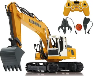 Excavadora Teledirigida Liebherr R936 1:20 2,4GHz Destruction-Set con Pinza y Martillo de Demolicion