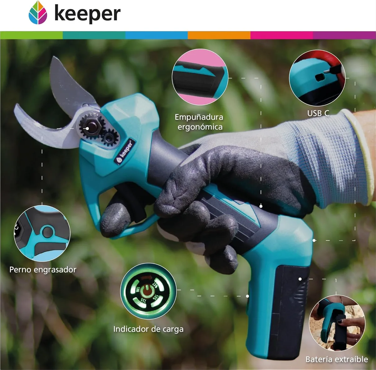 Tijera Poda Bateria Keeper KP25 — foto 3