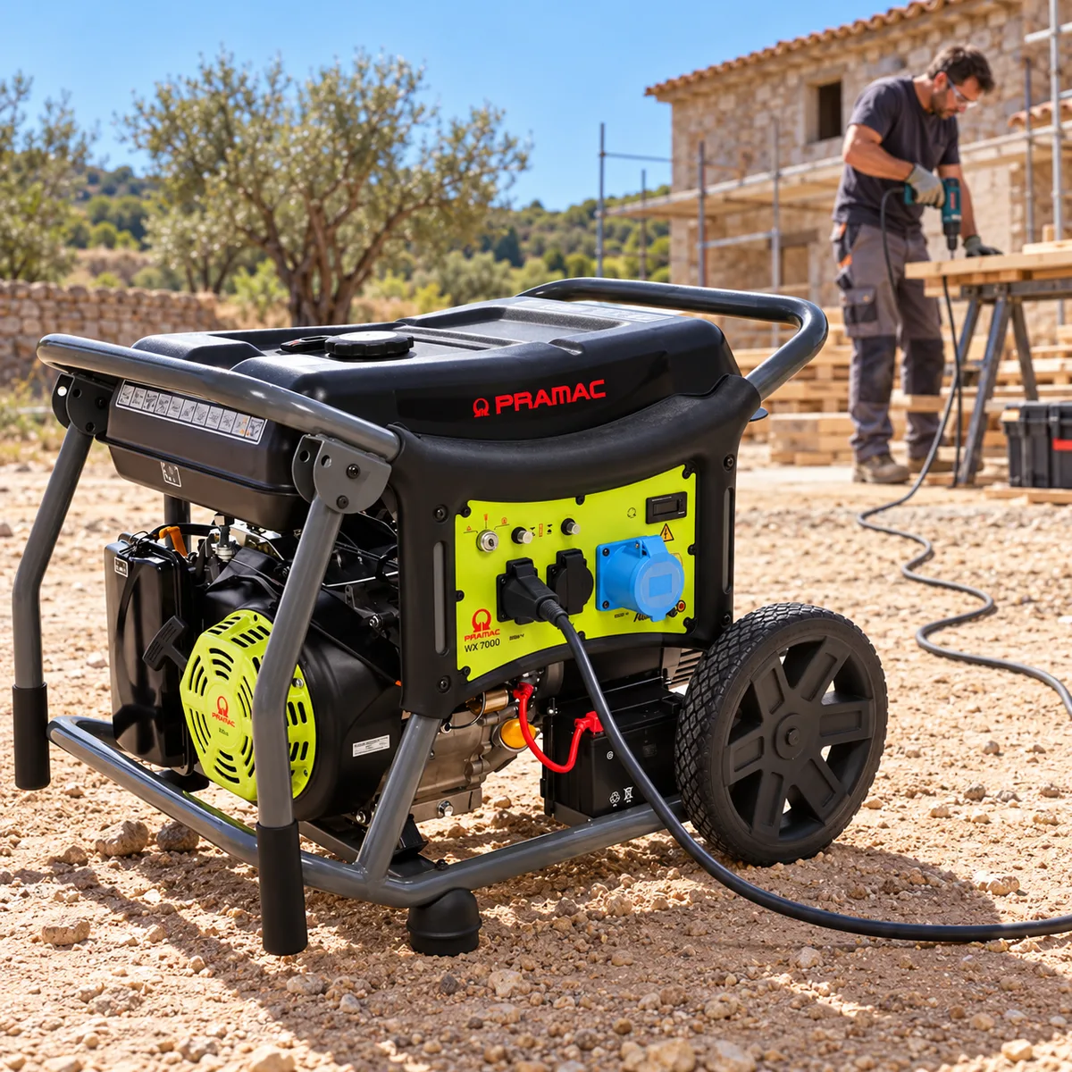 Generador de gasolina Pramac WX 7000 · 5.800 W · arranque eléctrico · AVR — foto 4