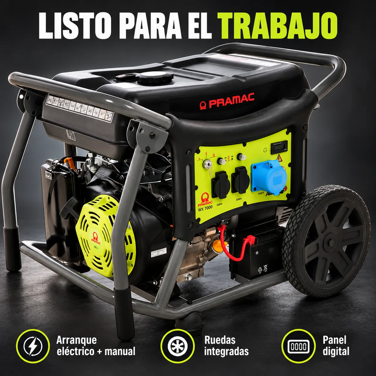 Generador de gasolina Pramac WX 7000 · 5.800 W · arranque eléctrico · AVR — foto 6