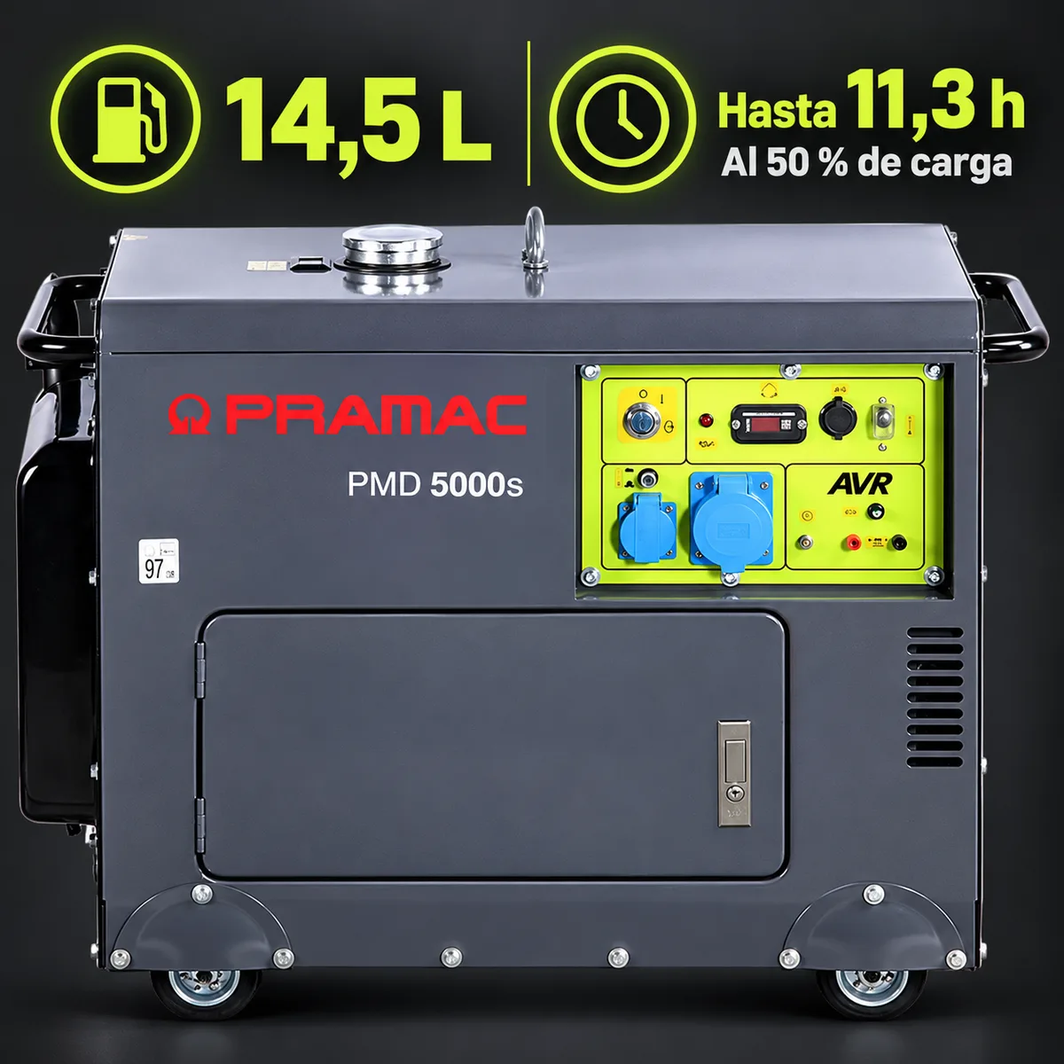Generador diésel Pramac PMD5000S · 4.500 W · 230 V · arranque eléctrico — foto 6