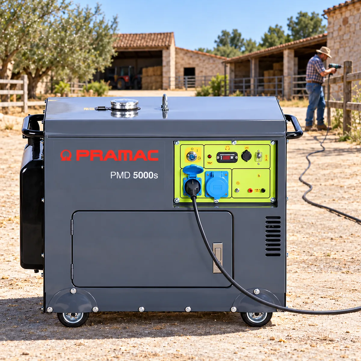 Generador diésel Pramac PMD5000S · 4.500 W · 230 V · arranque eléctrico — foto 3
