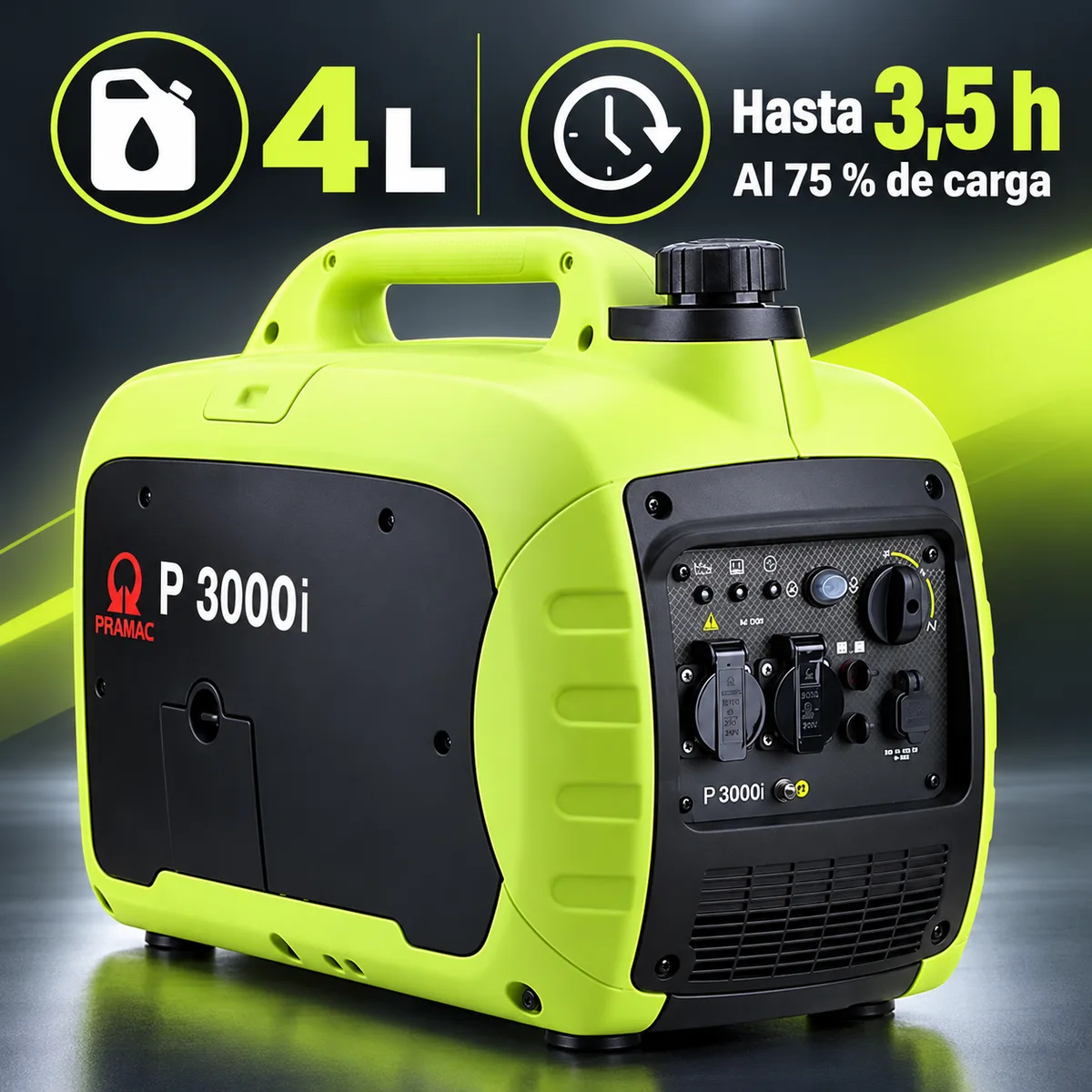 Generador inverter Pramac P3000i · 2.300 W · PowerRush — foto 6