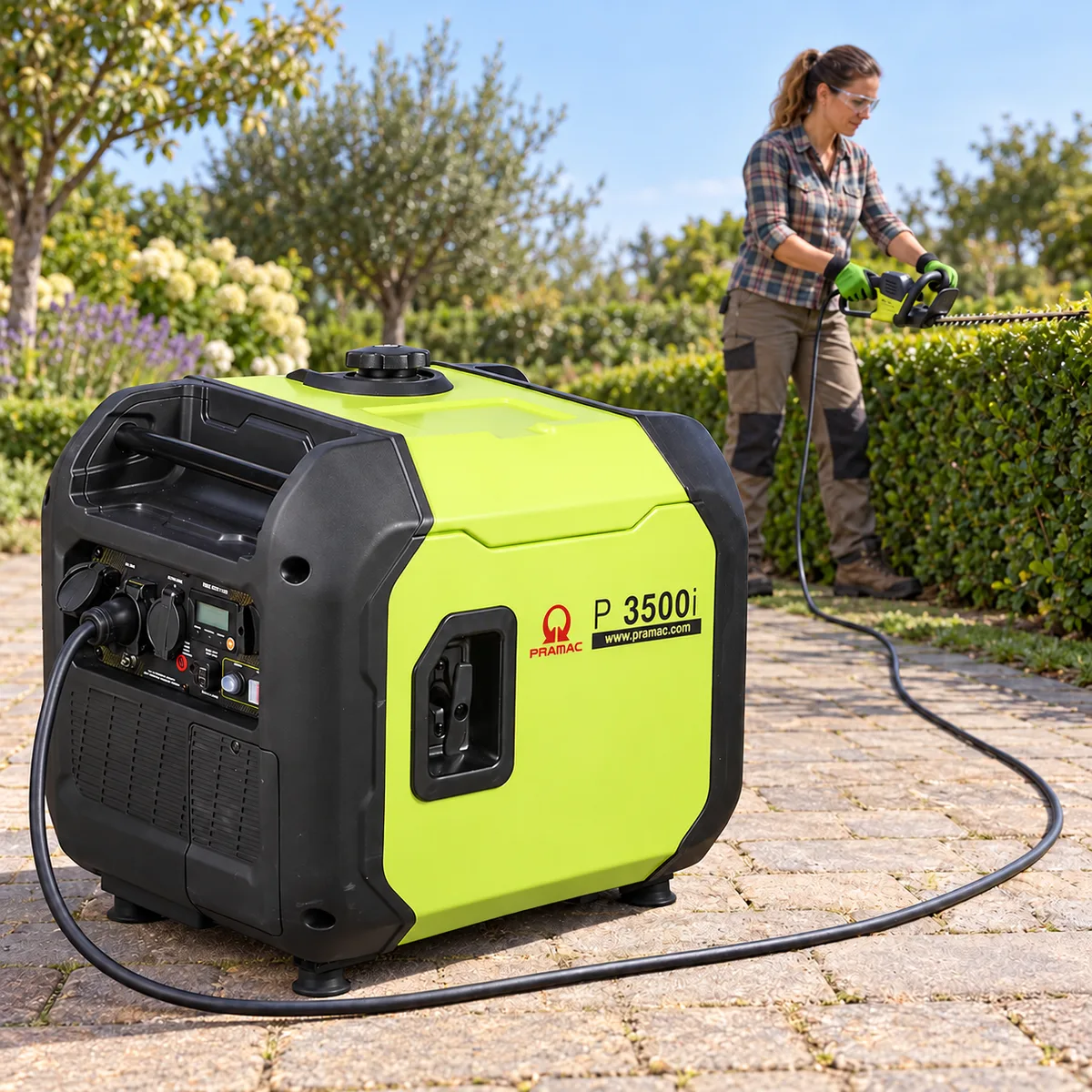Generador inverter de gasolina Pramac P3500i · 3.000 W · arranque eléctrico — foto 4