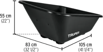 Carretilla de Plastico Truper 175L Doble Rueda Neumática — foto 4