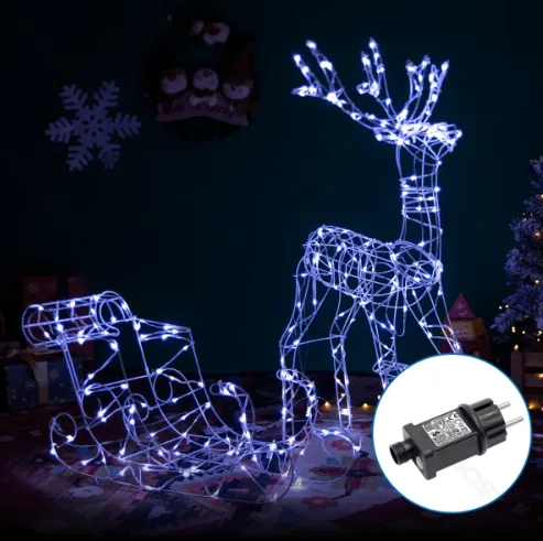 Figura Navidad Reno con Trineo Luz Fria — foto 2