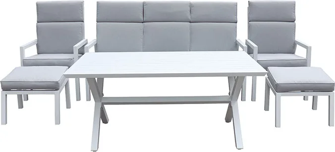 Conjunto Jardin Filipinas Sofa + 2 Sillones + 2 Pufs + Mesa Alta — foto 2