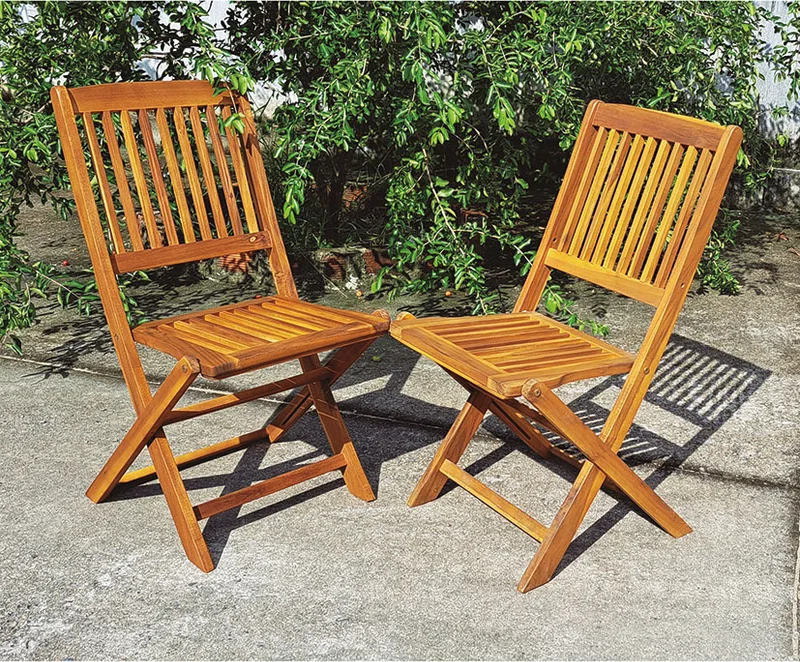 Juego de 2 Sillas Madera Acacia Sin Brazos — foto 2