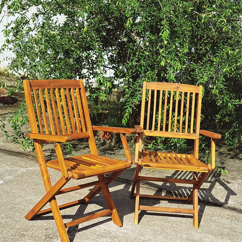 Juego de 2 Sillas Madera Acacia con Brazos — foto 2