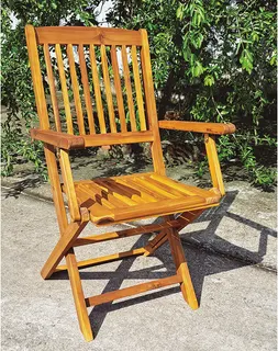 Juego de 2 Sillas Madera Acacia con Brazos