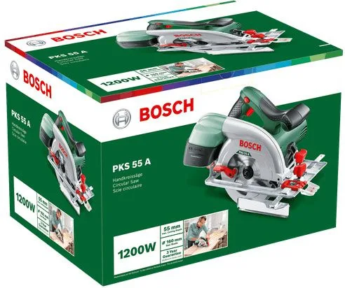 Sierra circular Bosch PKS 55 A 1200 W, 160 mm + disco extra — foto 7