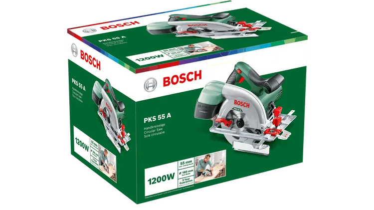 Sierra circular Bosch PKS 55 A 1200 W, 160 mm + disco extra — foto 22