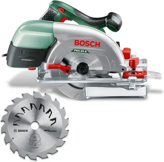 Sierra circular Bosch PKS 55 A 1200 W, 160 mm + disco extra