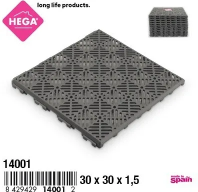 Baldosas Plastico Bahamas Antracita Pack 12 Unidades 30x30 cm — foto 4