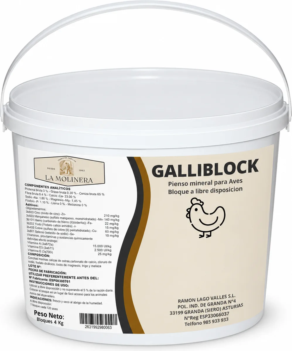 Bloque Mineral Gallinas GalliBlock 4 kg — foto 2