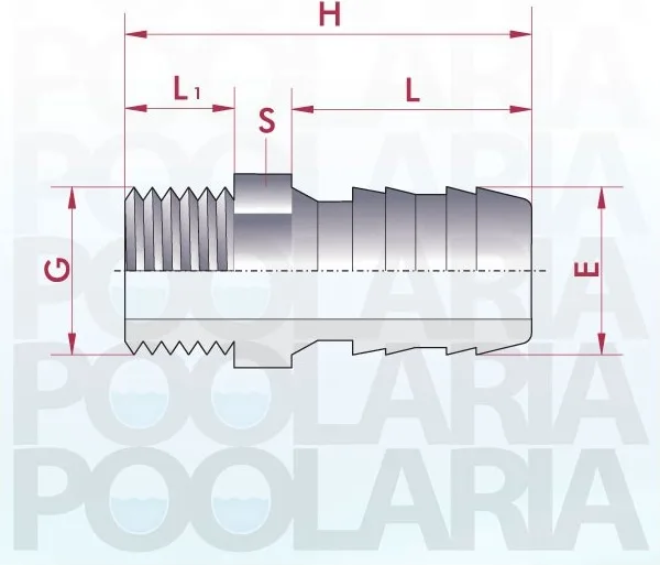 Espiga Conexion A PE PVC RM D.1/2"x50 — foto 2