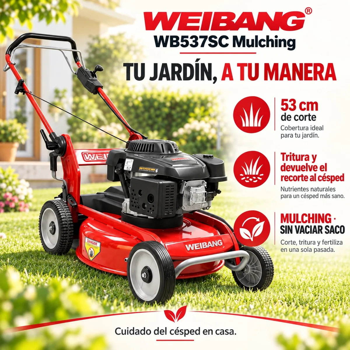 Cortacesped Weibang WB 537SC Mulching — foto 2