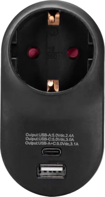 Enchufe Conversion Aleman 16A Negro