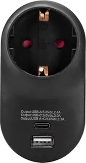 Enchufe Conversion Aleman 16A Negro