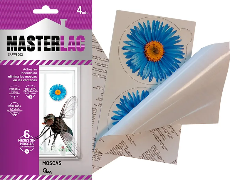 Pegatina flor Moscas Ventana Masterlac 4 unidades