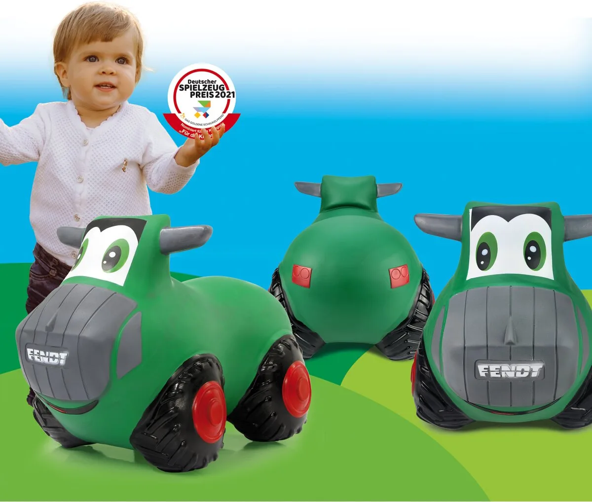 Correpasillos Tractor Fendt Saltarin - Juguete Hinchable con Bomba Incluida — foto 4