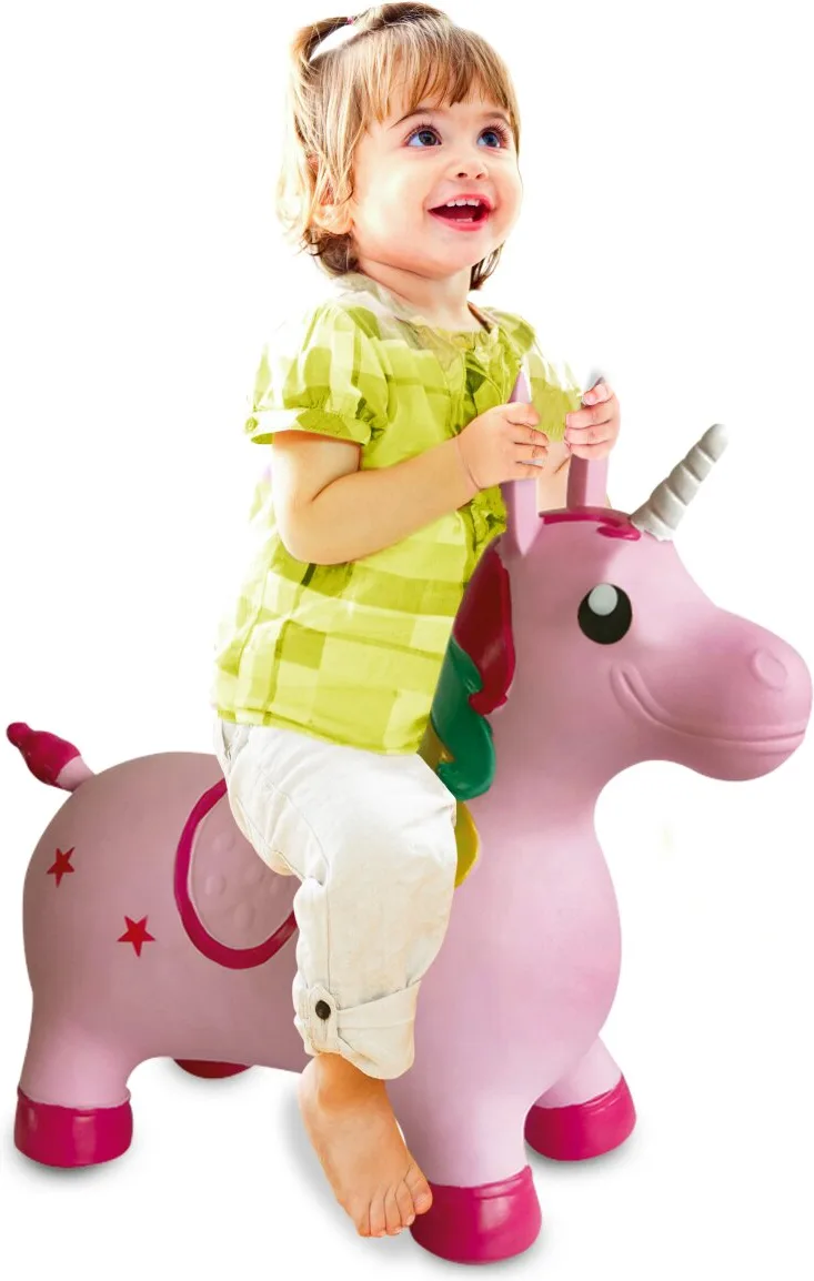 Correpasillos Unicornio Saltarin Colorido con Bomba