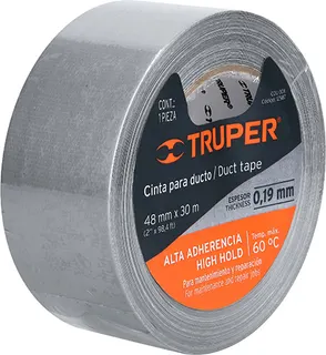 Cinta Americana Truper 48mm x 30 Metros Gris