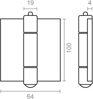 Bisagra Libro 697 100x64mm PU — foto 3