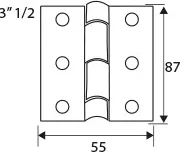 BL Bisagra 840 BS31 3" 1/2 87x55mm ZN — foto 4