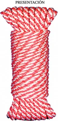 Cuerda Polipropileno / Helicoidal 5mm 25 metros Rojo/blanco — foto 2