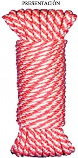 Cuerda Polipropileno / Helicoidal 5mm 25 metros Rojo/blanco