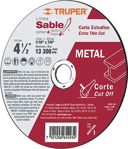 Disco Corte Extrafino Metal 115mmx1.2mm — foto principal