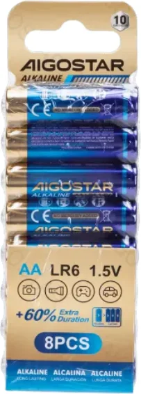 Pila Alcalina LR6 AA 1.5V 8 Uds